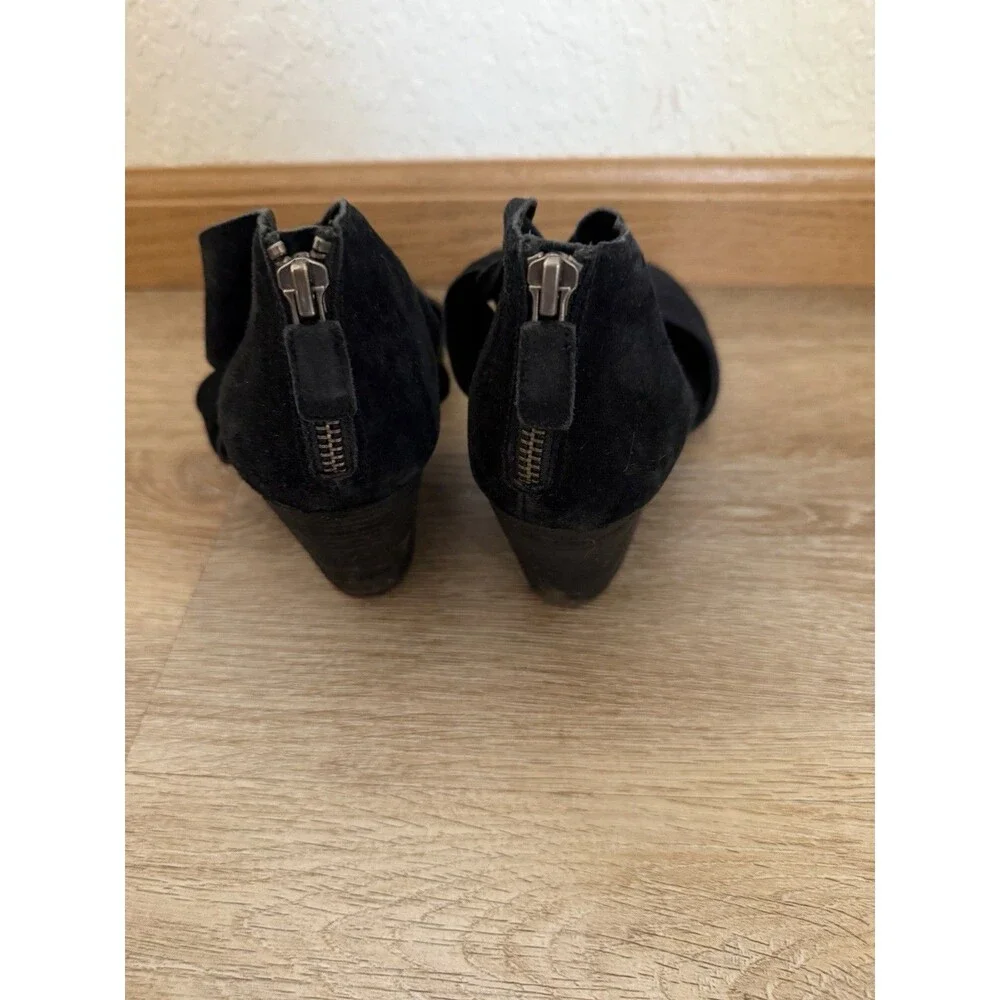 Eileen Fisher Margo Black Suede Heels Knotted Detail Point Toe Womens 9
